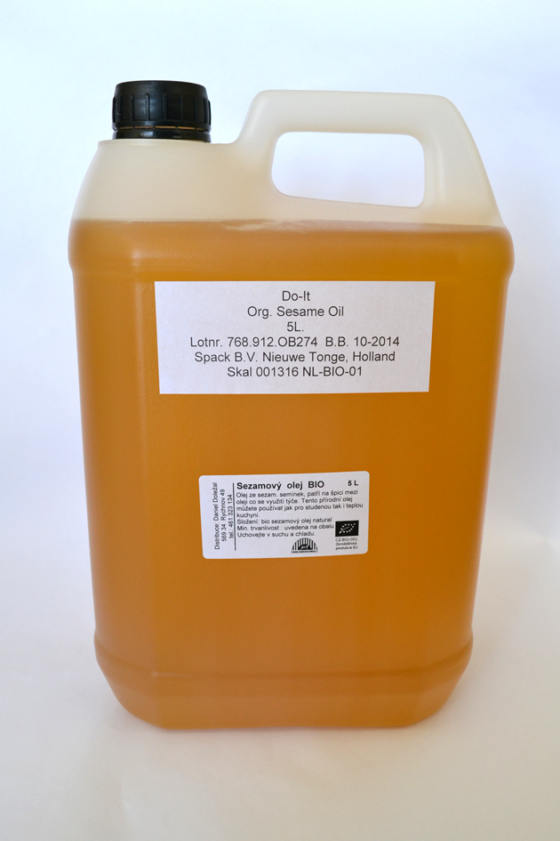 Olej sezamový, lisovaný za studena BIO 5 L
