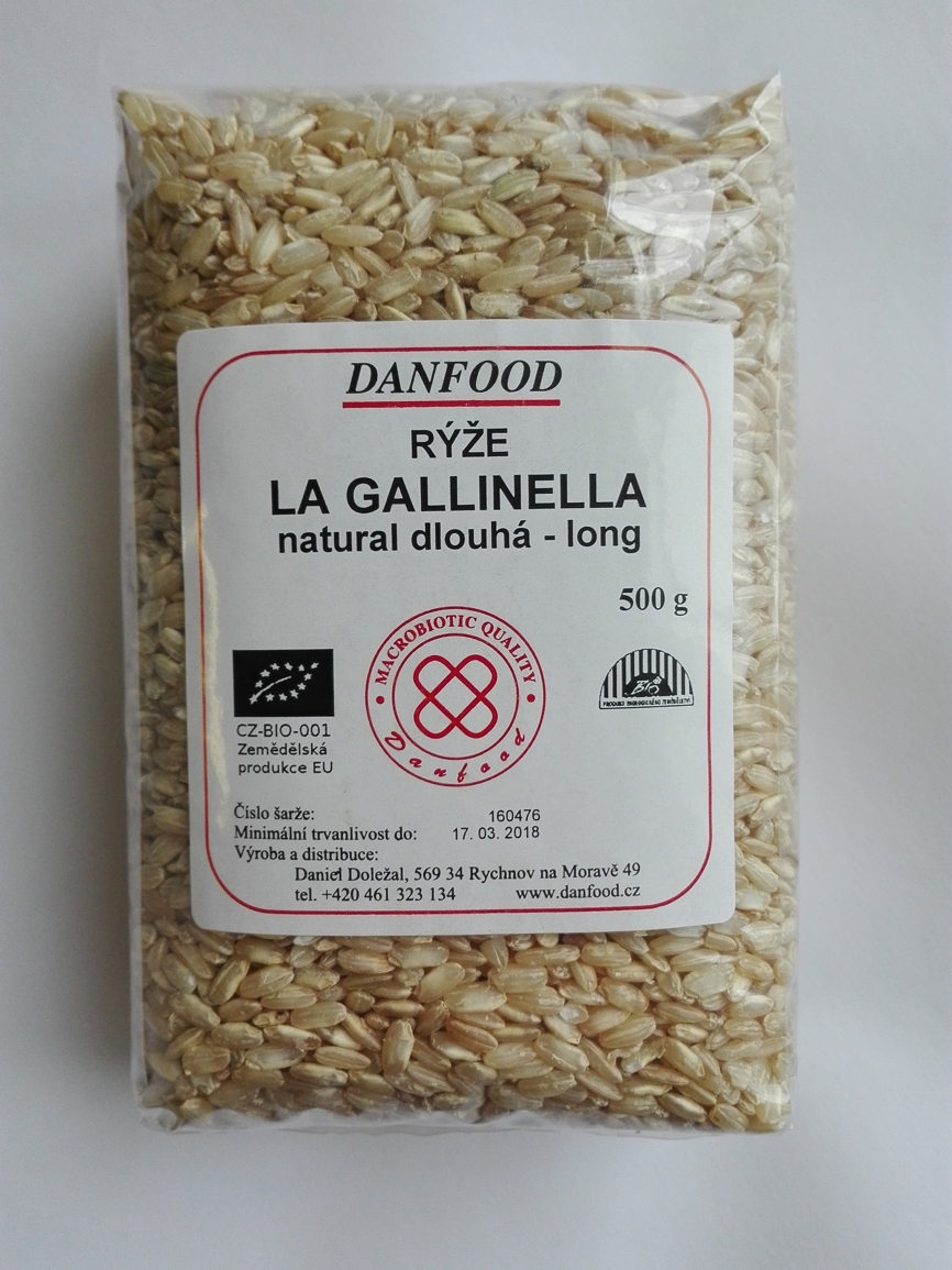 Rýže La Gallinella Natural LONG BIO, 500g