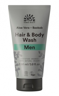 Urtekram šampon a sprchový gel pro muže Aloe Vera+Baobab, 150ml